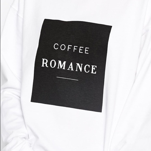 Coffee Romance Comfy White Sweatshirt - Picture 4 of 4